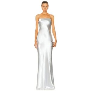 LPA Finelli Silver Metallic Grey Maxi Dress sz Small